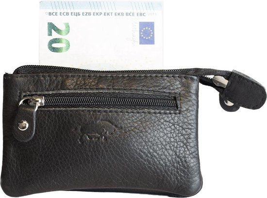 Arrigo Sleuteletui - Zwart Leer met Ritsvakje - Arrigo.nl
