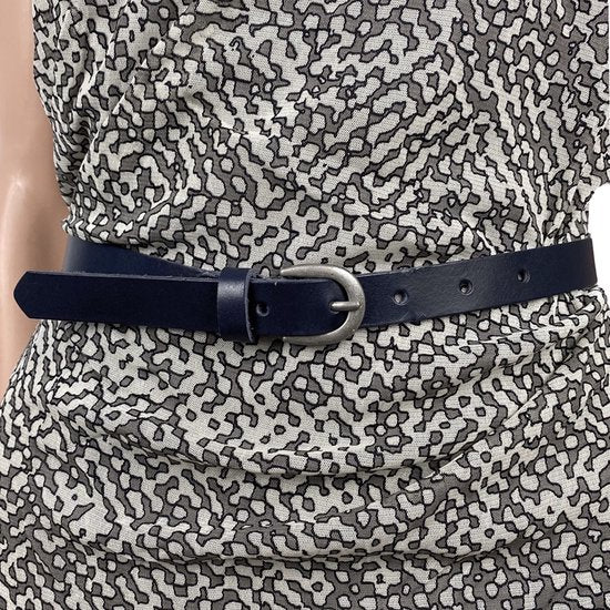 Arrigo Tailleriem Dames Donkerblauw Leer - 2 cm Breed - Arrigo.nl