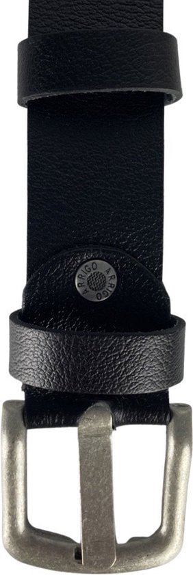 Arrigo Zwarte Geperforeerde Gaatjesriem - 4 cm breed - Arrigo.nl