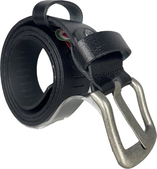 Arrigo Zwarte Geperforeerde Gaatjesriem - 4 cm breed - Arrigo.nl