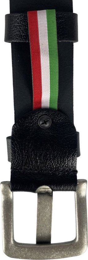 Arrigo Zwarte Geperforeerde Gaatjesriem - 4 cm breed - Arrigo.nl