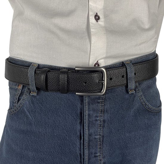 Arrigo Zwarte Leren Riem met Rits - 4 cm breed - Arrigo.nl