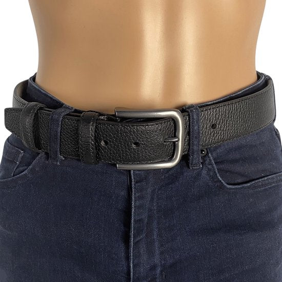 Arrigo Zwarte Leren Riem met Rits - 4 cm breed - Arrigo.nl