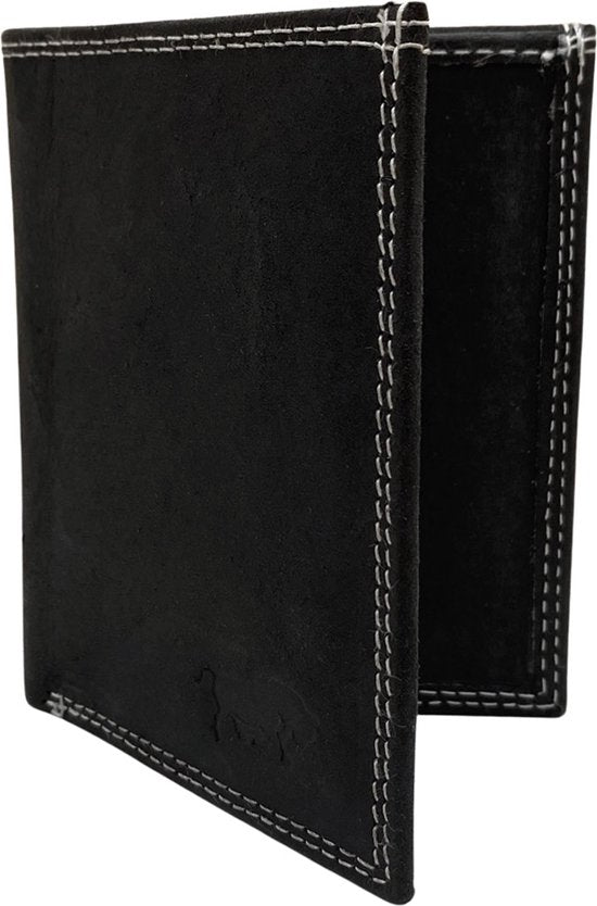 Arrigo creditcardhouder Pasjeshouder kaarthouder briefgeld leer buffelleer zwart - Arrigo Leather Goods