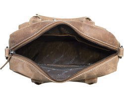 Arrigo dames klein schoudertasje mini westernbag buffelleer cognac - Arrigo.nl