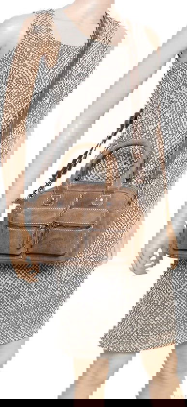 Arrigo dames klein schoudertasje mini westernbag buffelleer cognac - Arrigo.nl