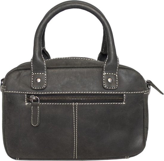 Arrigo dames klein schoudertasje mini westernbag buffelleer zwart - Arrigo.nl