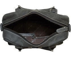 Arrigo dames klein schoudertasje mini westernbag buffelleer zwart - Arrigo.nl
