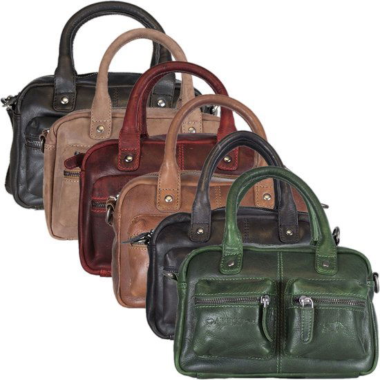 Arrigo dames klein schoudertasje mini westernbag leer cognac - Arrigo.nl