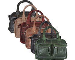 Arrigo dames klein schoudertasje mini westernbag leer donkerblauw - Arrigo.nl