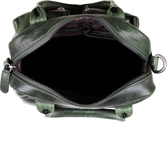 Arrigo dames klein schoudertasje mini westernbag leer groen - Arrigo.nl