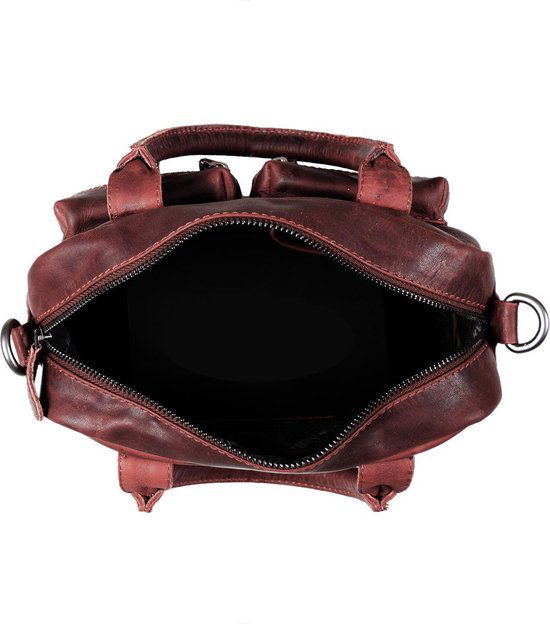 Arrigo dames klein schoudertasje mini westernbag leer rood - Arrigo.nl