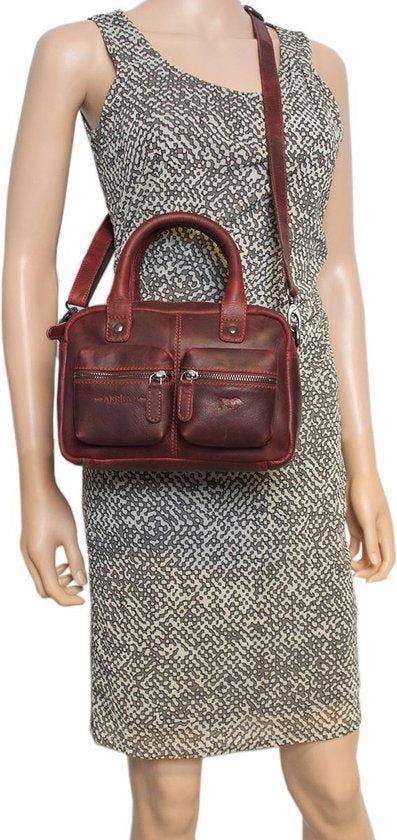 Arrigo dames klein schoudertasje mini westernbag leer rood - Arrigo.nl