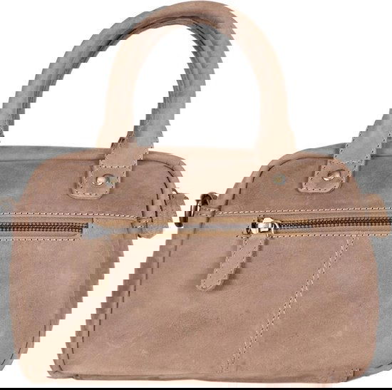 Arrigo dames klein schoudertasje mini westernbag leer taupe - Arrigo.nl