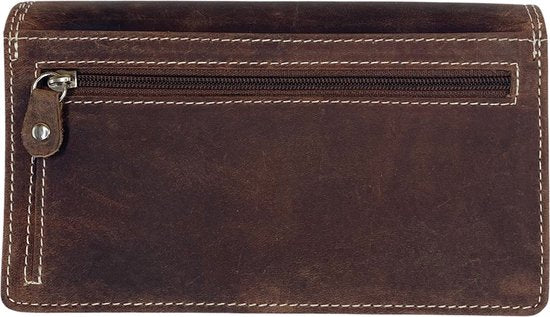 Arrigo damesportemonnee van cognackleurig buffelleer met RFID-bescherming - Arrigo.nl
