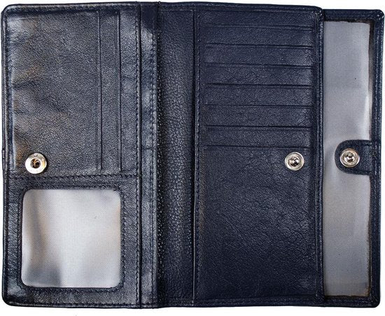 Arrigo damesportemonnee van donkerblauw leer met RFID-bescherming - Arrigo.nl