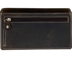 Arrigo damesportemonnee van donkerbruin buffelleer met RFID-bescherming - Arrigo.nl