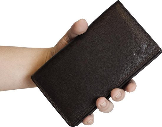 Arrigo damesportemonnee van donkerbruin leer met RFID-bescherming - Arrigo.nl