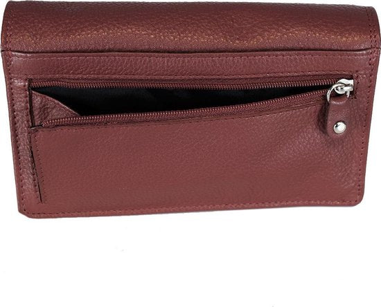 Arrigo damesportemonnee van donkerrood leer met RFID-bescherming - Arrigo.nl