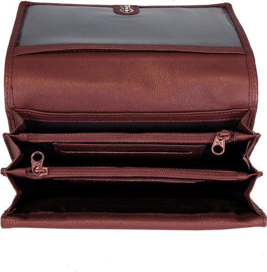 Arrigo damesportemonnee van donkerrood leer met RFID-bescherming - Arrigo.nl