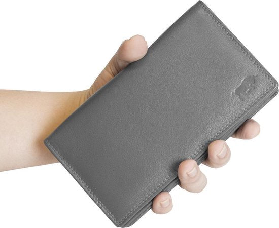 Arrigo damesportemonnee van grijs leer met RFID-bescherming - Arrigo.nl