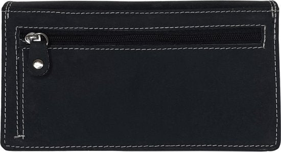 Arrigo damesportemonnee van zwart buffelleer met RFID-bescherming - Arrigo.nl