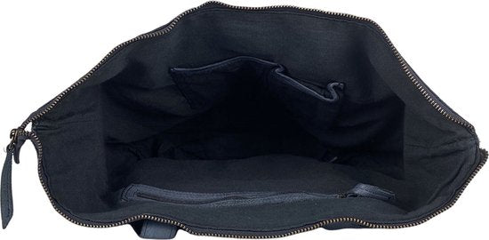 Arrigo handtassen dames schoudertas grote tas gewassen leer blauw - Arrigo Leather Goods