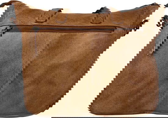 Arrigo handtassen dames schoudertas grote tas gewassen leer cognac - Arrigo Leather Goods