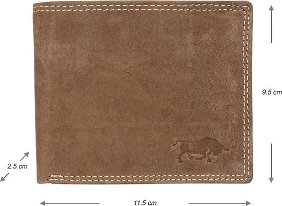 Arrigo herenportemonnee in billfold-model van cognackleurig buffelleer - Arrigo.nl
