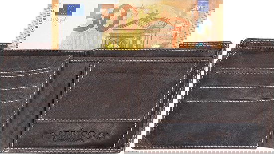 Arrigo herenportemonnee in billfold-model van donkerbruin buffelleer - Arrigo.nl
