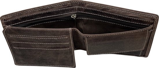 Arrigo herenportemonnee in billfold-model van donkerbruin buffelleer - Arrigo.nl