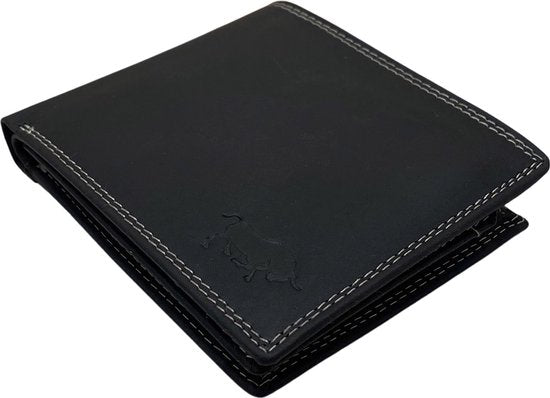 Arrigo herenportemonnee in billfold-model van zwart buffelleer - Arrigo.nl