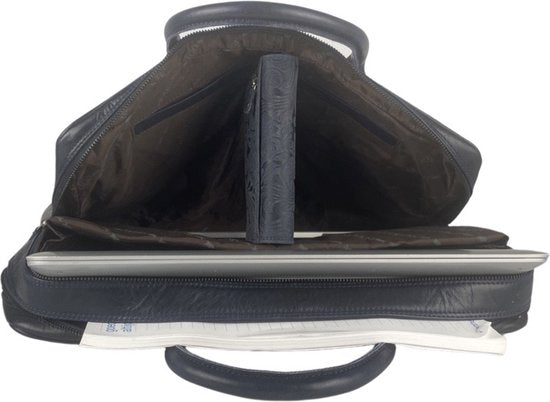 Arrigo laptopbag 17 inch blauw - Arrigo.nl