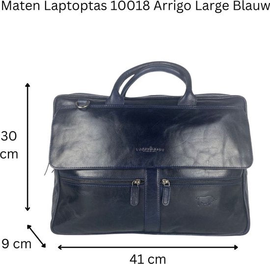 Arrigo laptopbag 17 inch blauw - Arrigo.nl