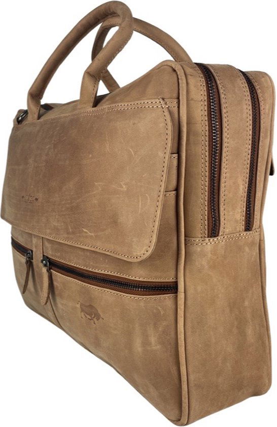 Arrigo laptoptas 17 inch Taupe - Arrigo.nl