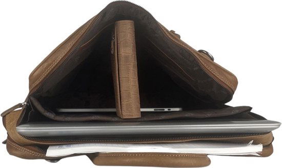 Arrigo laptoptas 17 inch Taupe - Arrigo.nl