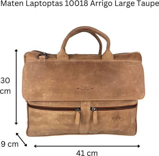Arrigo laptoptas 17 inch Taupe - Arrigo.nl