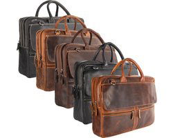 Arrigo laptoptas 17 inch cognac - Arrigo.nl