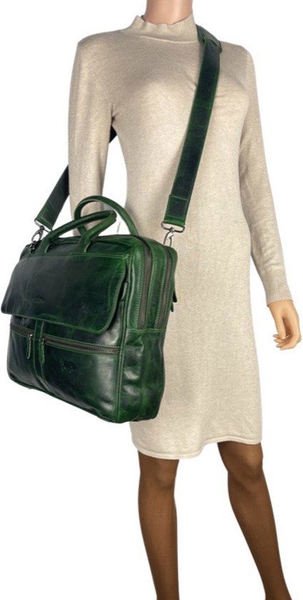 Arrigo laptoptas 17 inch groen - Arrigo.nl