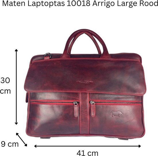 Arrigo laptoptas 17 inch rood - Arrigo.nl