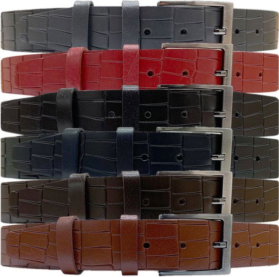 Arrigo riem 3 5 cm donkerbruin leer croco 115 cm - Arrigo Leather Goods