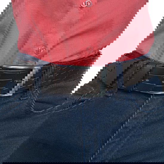 Arrigo riem 3 5 cm donkerbruin leer croco 115 cm - Arrigo Leather Goods