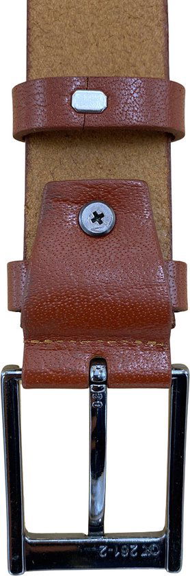 Arrigo riem broekriem leren riem kroko cognac 135 cm - Arrigo Leather Goods