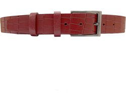 Arrigo riem leren riem 3 5 cm kroko print rood - Arrigo Leather Goods