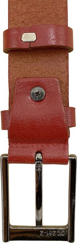 Arrigo riem leren riem 3 5 cm kroko print rood - Arrigo Leather Goods