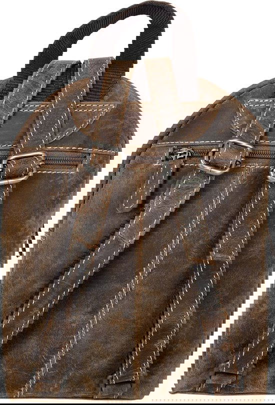 Arrigo rugzak dames klein leren rugzak buffelleer cognac - Arrigo Leather Goods