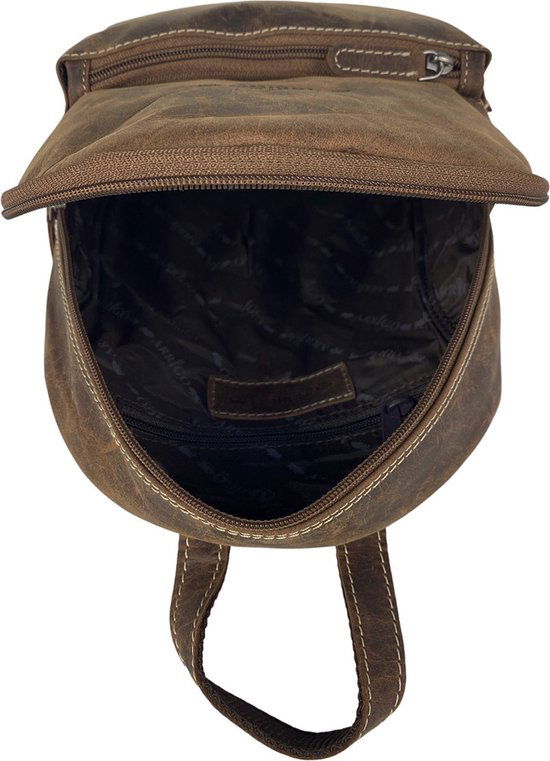 Arrigo rugzak dames klein leren rugzak buffelleer cognac - Arrigo Leather Goods