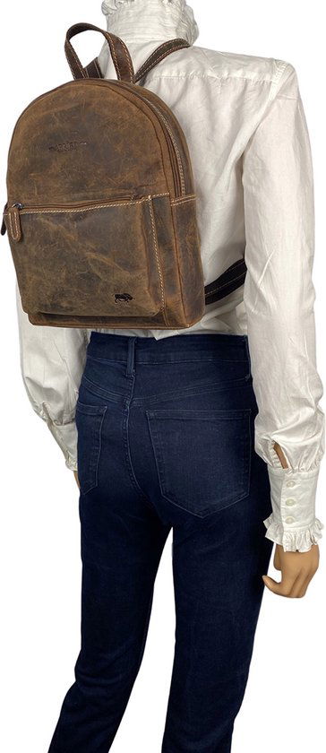 Arrigo rugzak dames klein leren rugzak buffelleer cognac - Arrigo Leather Goods