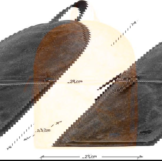 Arrigo rugzak dames klein leren rugzak buffelleer cognac - Arrigo Leather Goods