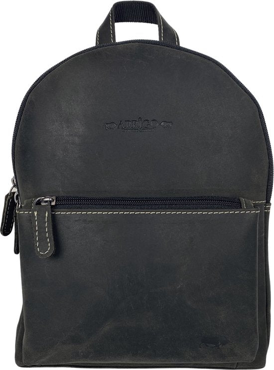 Arrigo rugzak dames klein leren rugzak buffelleer zwart - Arrigo Leather Goods